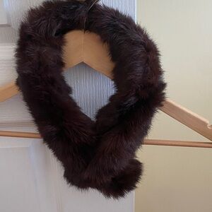 Elegant Brown Fur Scarf